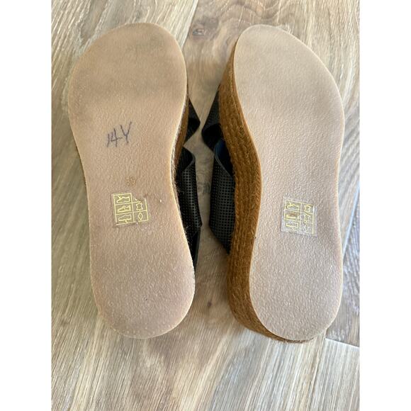 Garnet Hill Black Audrey Platform Espadrilles - Leather - size 39/8 - W4 - Picture 11 of 12